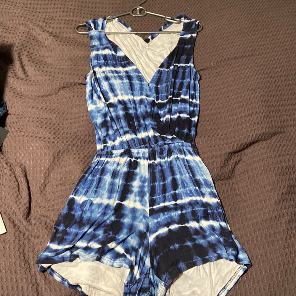 Jessica Simpson blue tie-dye romper. Size medium